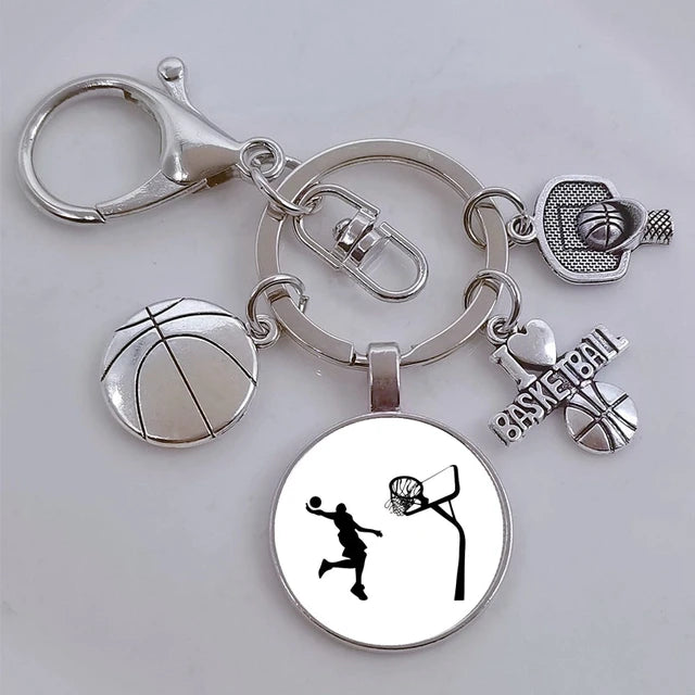 I Love Basketball DIY Personalized  Keychain, Basketball Lover Keychain, Men's Keychain Car Keychain Souvenir Gift