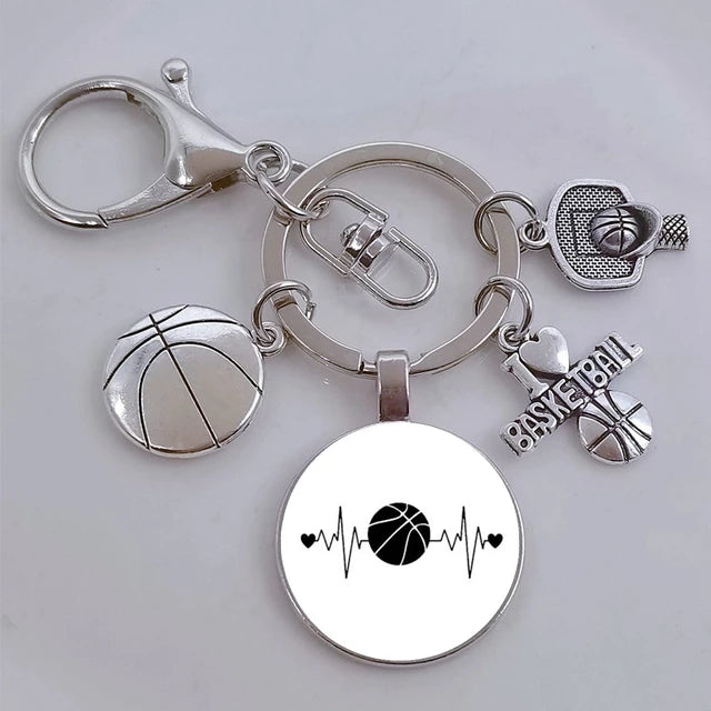 I Love Basketball DIY Personalized  Keychain, Basketball Lover Keychain, Men's Keychain Car Keychain Souvenir Gift