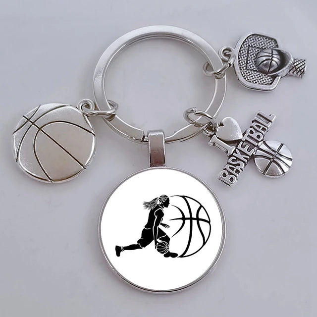 I Love Basketball DIY Personalized  Keychain, Basketball Lover Keychain, Men's Keychain Car Keychain Souvenir Gift