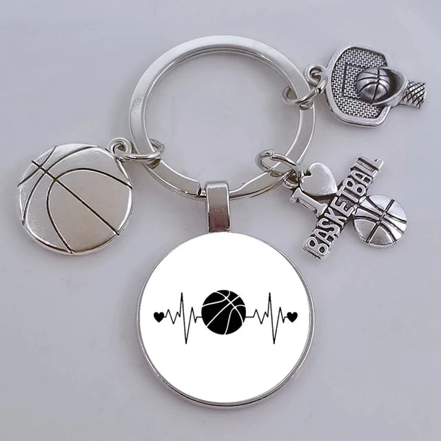 I Love Basketball DIY Personalized  Keychain, Basketball Lover Keychain, Men's Keychain Car Keychain Souvenir Gift