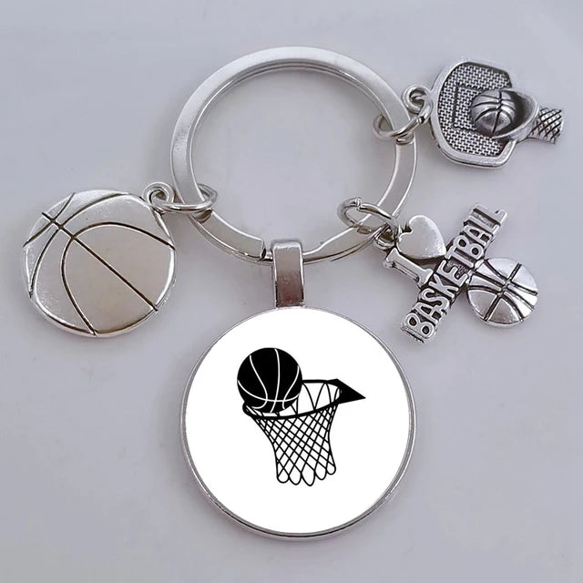 I Love Basketball DIY Personalized  Keychain, Basketball Lover Keychain, Men's Keychain Car Keychain Souvenir Gift