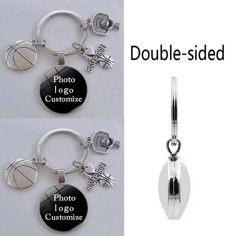 I Love Basketball DIY Personalized  Keychain, Basketball Lover Keychain, Men's Keychain Car Keychain Souvenir Gift