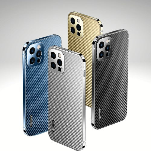 Carbon Fiber Stainless Steel Metal Coated Bumper Cases-0