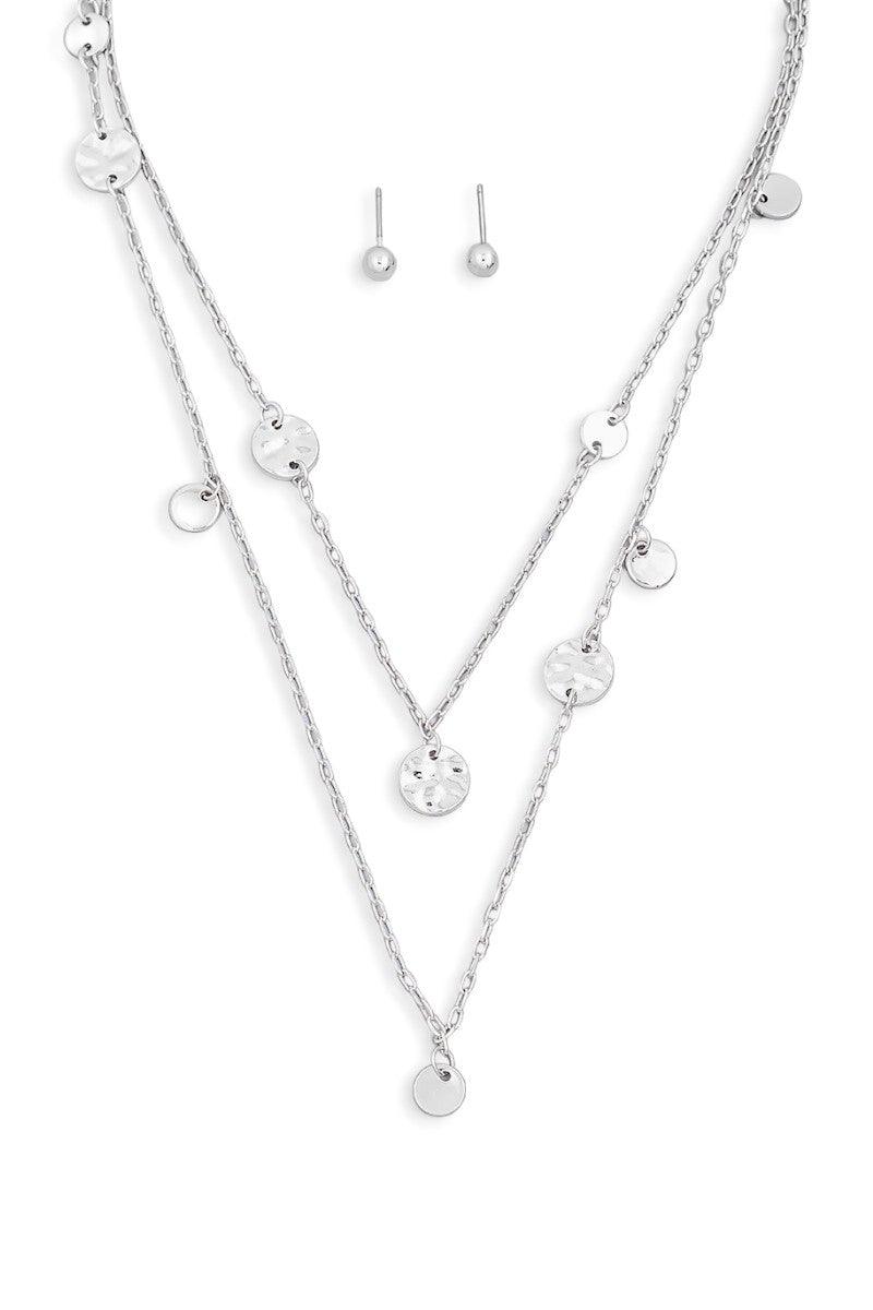 Layered Chain Coin Station Necklace Ball Jewelry Sets-3