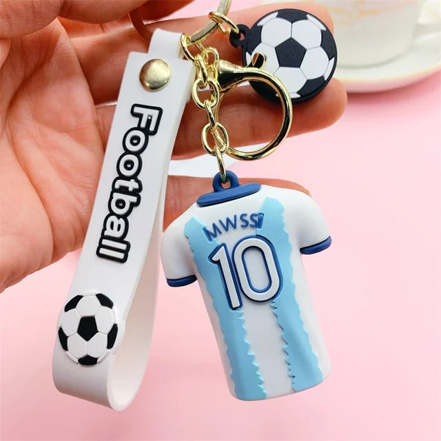 Messi Key Chain Football Star Jersey Figure Key Chain Fans Small Gift C Ronaldo World Pendant