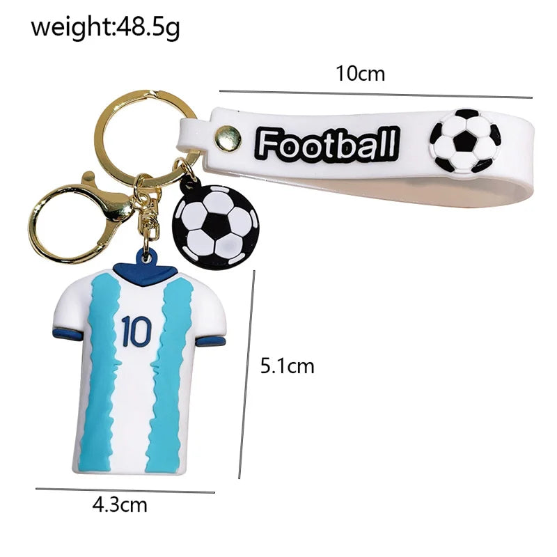 Messi Key Chain Football Star Jersey Figure Key Chain Fans Small Gift C Ronaldo World Pendant