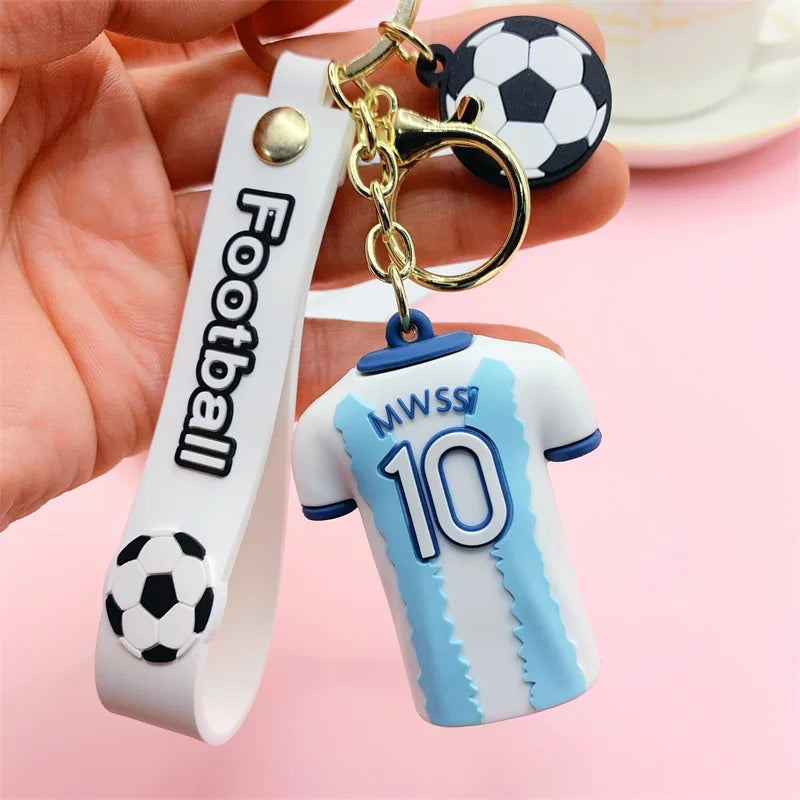 Messi Key Chain Football Star Jersey Figure Key Chain Fans Small Gift C Ronaldo World Pendant