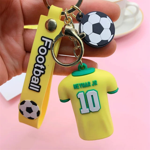 Messi key chain Football star jersey figure key chain fans small gift C Ronaldo pendant