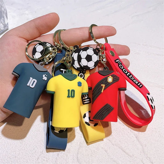 Messi key chain Football star jersey figure key chain fans small gift C Ronaldo pendant