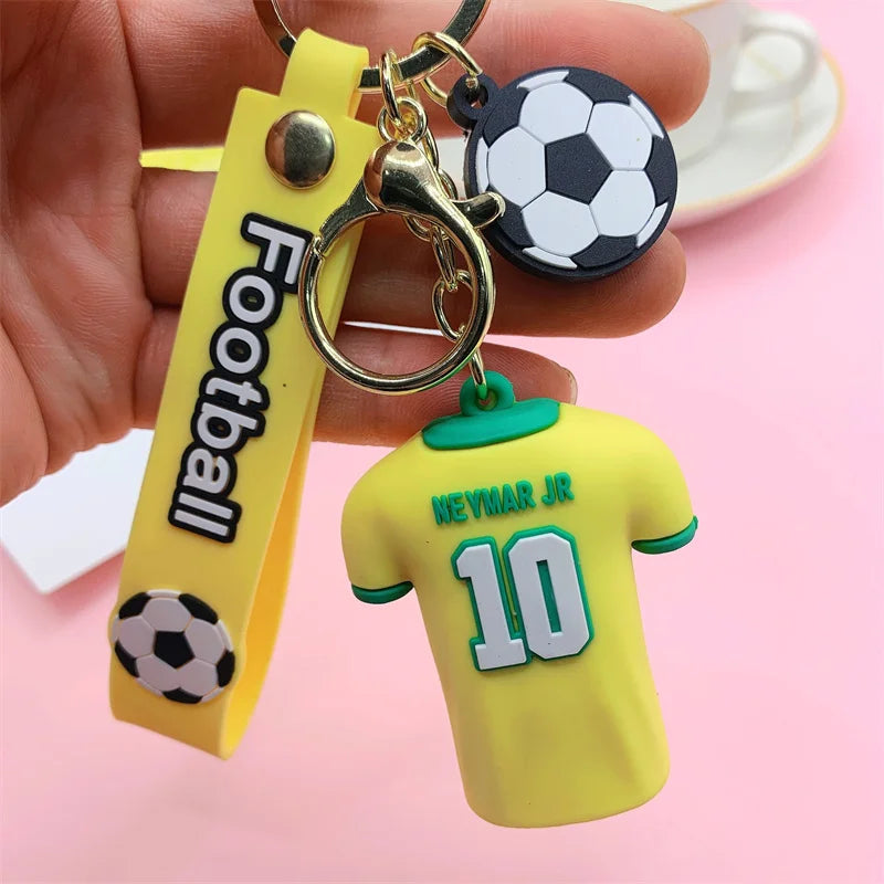 Messi key chain Football star jersey figure key chain fans small gift C Ronaldo pendant