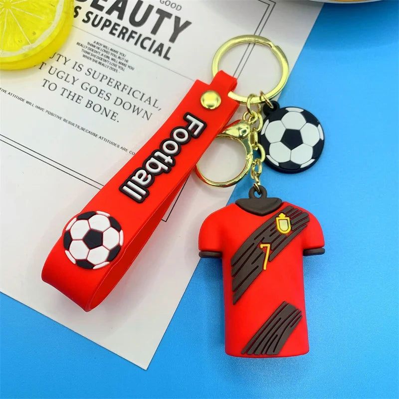 Messi key chain Football star jersey figure key chain fans small gift C Ronaldo pendant