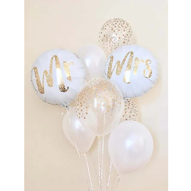 Mr&Mrs LOVE Balloon Rose Gold Diamond Ring Foil Balloons Party Decorations Kit Wedding Valentine Day Bridal Shower Toys Globos