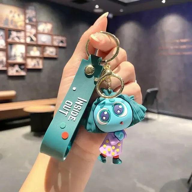 NEW Disney Inside Out 2 Keychains 3D Anime Character Cartoon Kawaii Backpack Car Key Ring Pixar Adult Pendant Children Toy Gift