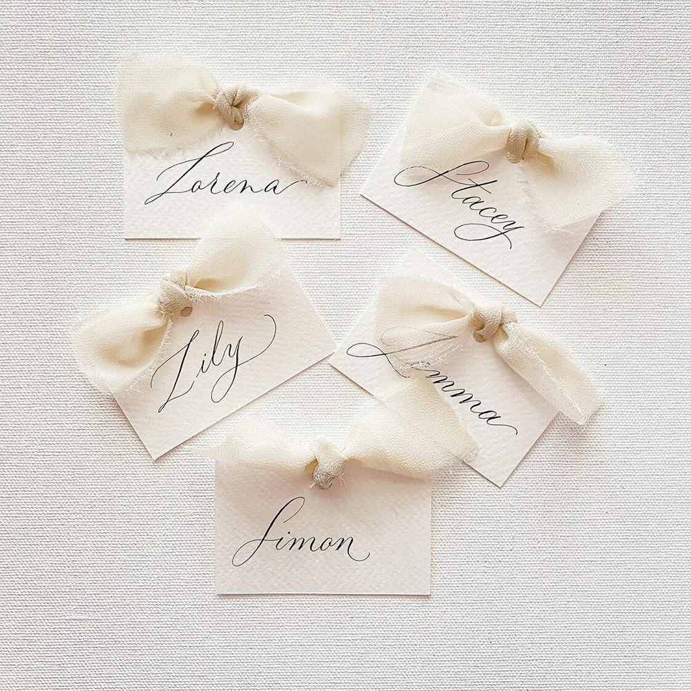 Name Place Cards with Ribbon Personlized Placeholders Wedding Decoration Table Seat Cards Party Accessories Wedding Escort Cards