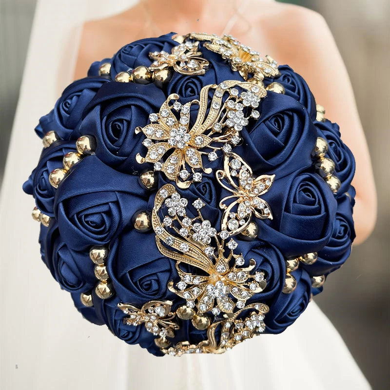 Navy Wedding Bouquet Bridesmaid Bridesmaid Holding Flowers for Wedding Decoration