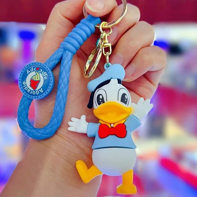 New Anime Disney Keychain Cartoon Mickey Mouse Minnie Lilo & Stitch Cute Doll Keyring Ornament Key Chain Pendan