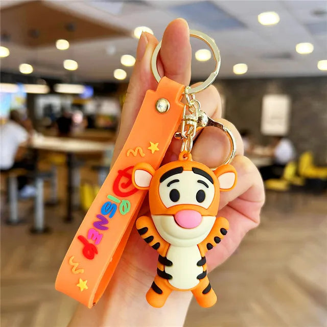 New Anime Disney Keychain Cartoon Mickey Mouse Minnie Lilo & Stitch Cute Doll Keyring Ornament Key Chain Pendan