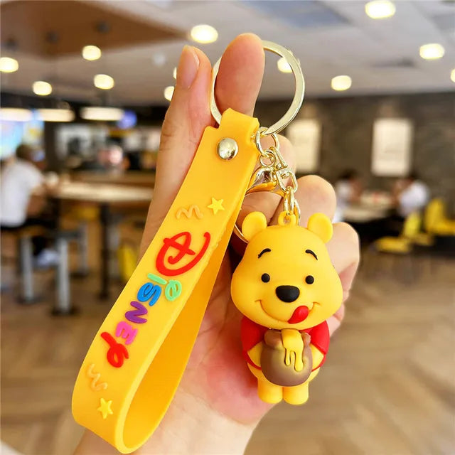 New Anime Disney Keychain Cartoon Mickey Mouse Minnie Lilo & Stitch Cute Doll Keyring Ornament Key Chain Pendan