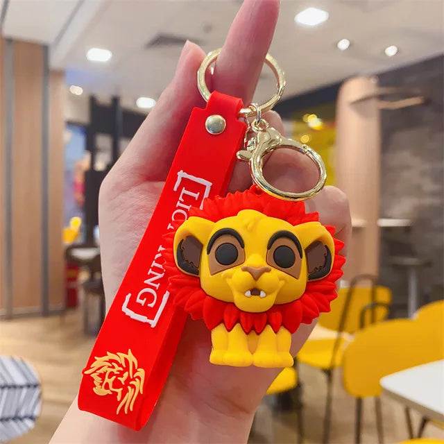 New Anime Disney Keychain Cartoon Mickey Mouse Minnie Lilo & Stitch Cute Doll Keyring Ornament Key Chain Pendan