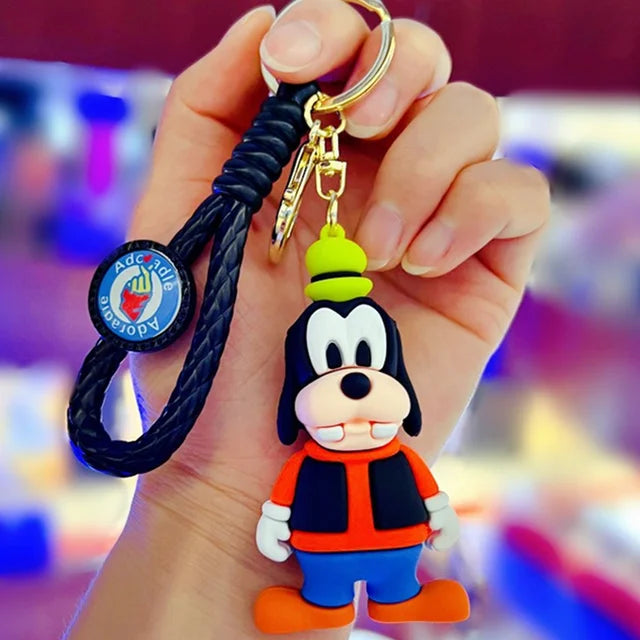 New Anime Disney Keychain Cartoon Mickey Mouse Minnie Lilo & Stitch Cute Doll Keyring Ornament Key Chain Pendan