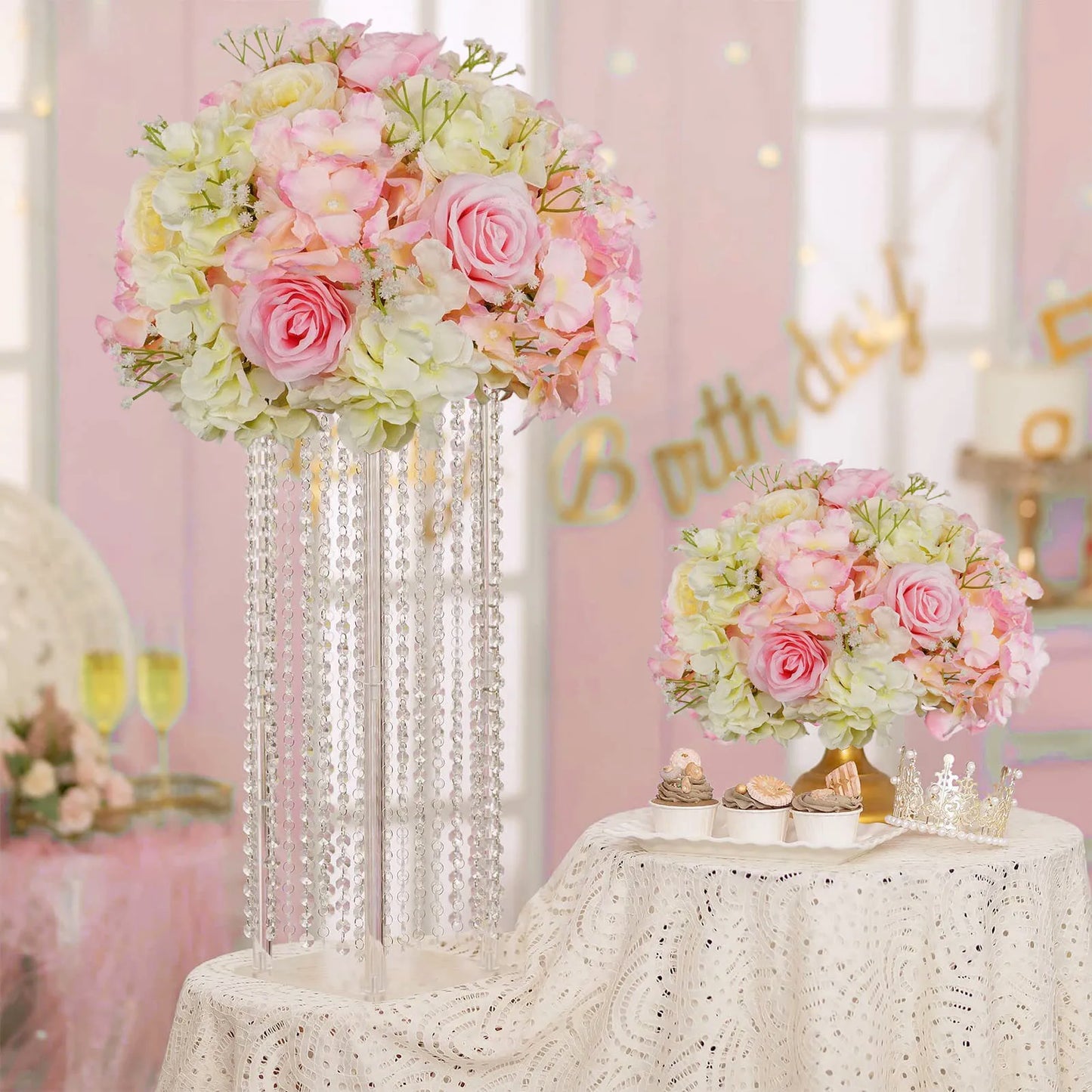 New Artificial Flower Table Wedding Centerpiece Party Wedding Decor Rose Floral Ball home decorations Wholesales dropshipping