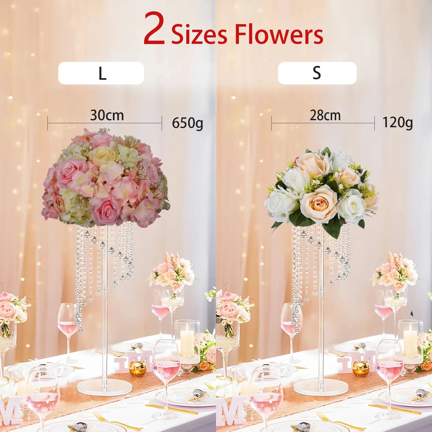 New Artificial Flower Table Wedding Centerpiece Party Wedding Decor Rose Floral Ball home decorations Wholesales dropshipping