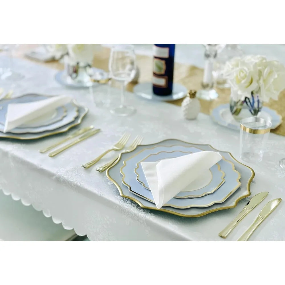 " OCCASIONS " 50 Plates Pack (25 Guests)-Heavyweight Wedding Party Disposable Plastic Plate Set -(25x10.5'' Dinner + 25x8''