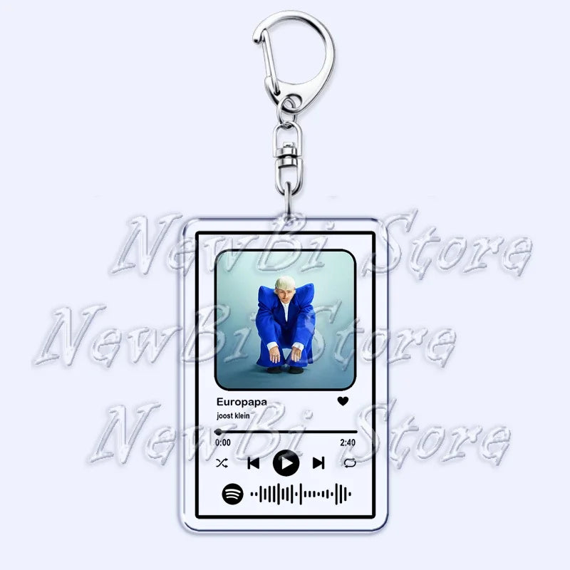 Popular Singer Joost Klein Keychain for Women Accessories Europapa Music Playlist Code Pendant Keying Fans Friends Gifts