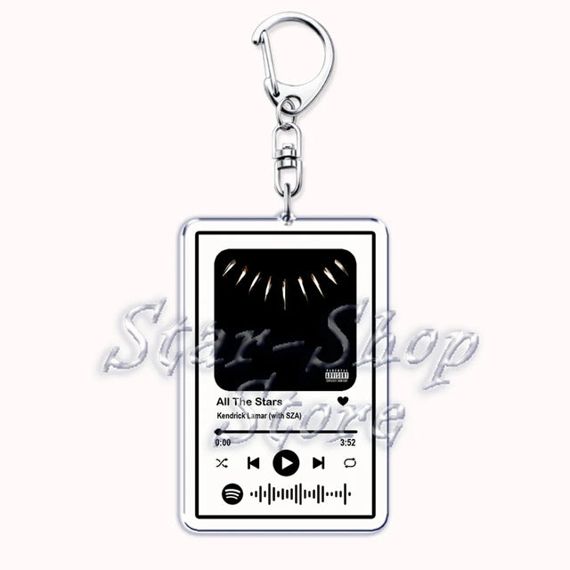 Rap Singer Kendrick Lamar Keychain for Women Accessories Not Like Us HUMBLE Music Playlist Code Keying Fan Friends Gifts