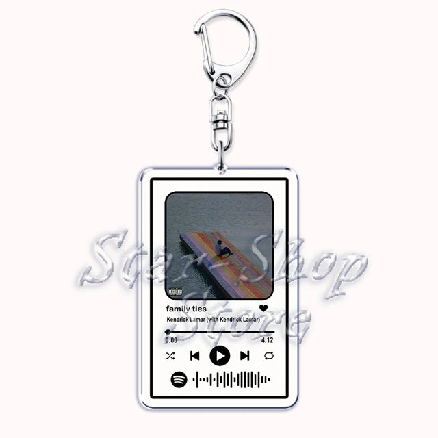 Rap Singer Kendrick Lamar Keychain for Women Accessories Not Like Us HUMBLE Music Playlist Code Keying Fan Friends Gifts