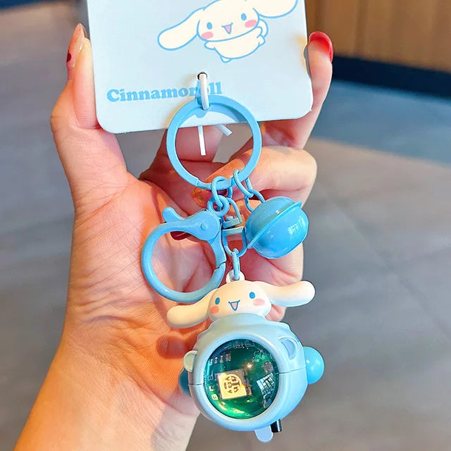 Sanrio Hello Kitty Keychain Genuine Projection Keyring Cinnamoroll My Melody Kuromi Key Chain Student Schoolbag Pendant Gifts