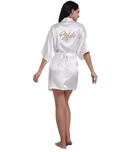 Satin Silk Robes Plus Size Wedding BathRobe Bride Bridesmaid Dress Gown Women Clothing Sleepwear Maid of Honor Rose Gold