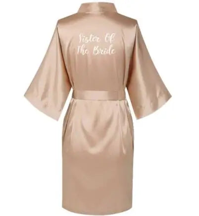 Satin Silk Robes Plus Size Wedding BathRobe Bride Bridesmaid Dress Gown Women Clothing Sleepwear Maid of Honor Rose Gold