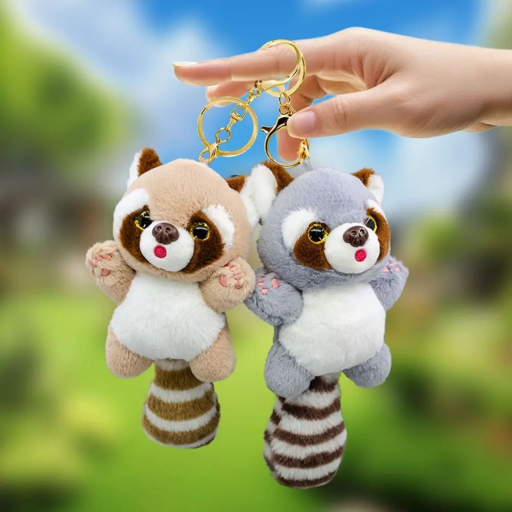 Stuffed Animals Raccoon Plush Keychain Raccoon Plush Stuffed Animal Keyring Kawaii Exquisite Raccoon Plush Pendant