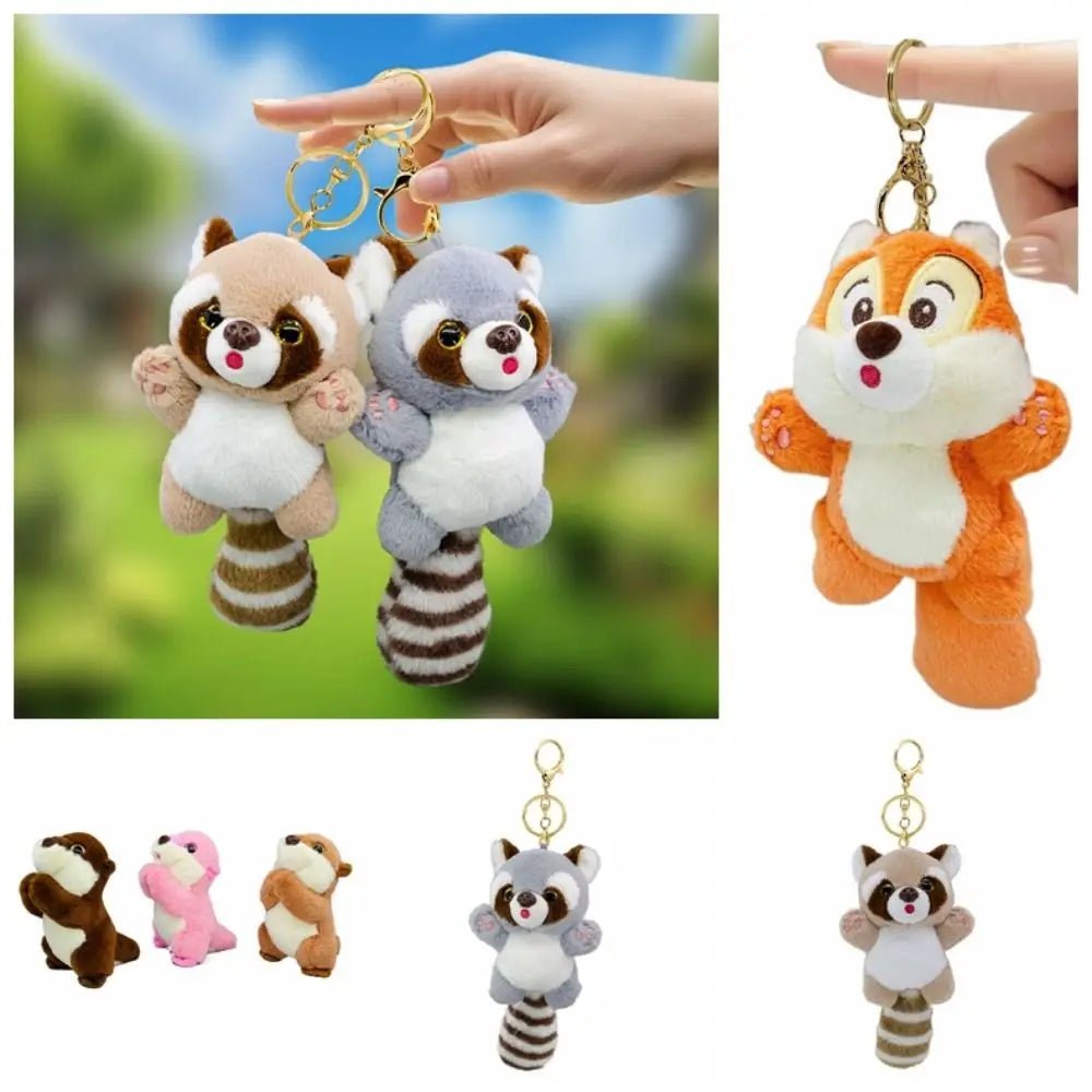 Stuffed Animals Raccoon Plush Keychain Raccoon Plush Stuffed Animal Keyring Kawaii Exquisite Raccoon Plush Pendant