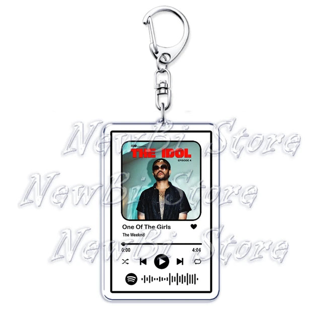 The Weeknd Music Keychain for Women Accessories Kid Music Star boy Blinding Lights Die for You Pendant Keying Fans Gift