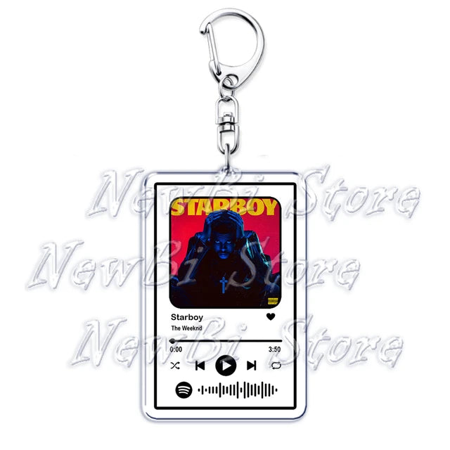 The Weeknd Music Keychain for Women Accessories Kid Music Star boy Blinding Lights Die for You Pendant Keying Fans Gift