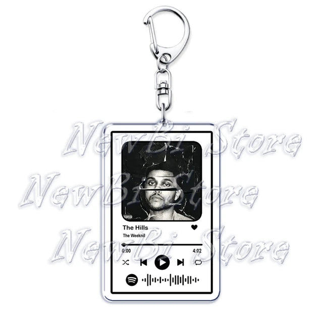 The Weeknd Music Keychain for Women Accessories Kid Music Star boy Blinding Lights Die for You Pendant Keying Fans Gift