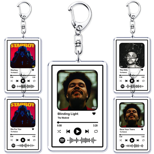 The Weeknd Music Keychain for Women Accessories Kid Music Star boy Blinding Lights Die for You Pendant Keying Fans Gift