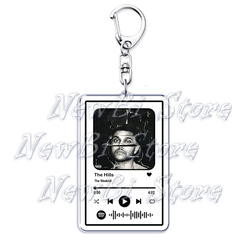 The Weeknd Music Keychain for Women Accessories Kid Music Star boy Blinding Lights Die for You Pendant Keying Fans Gift