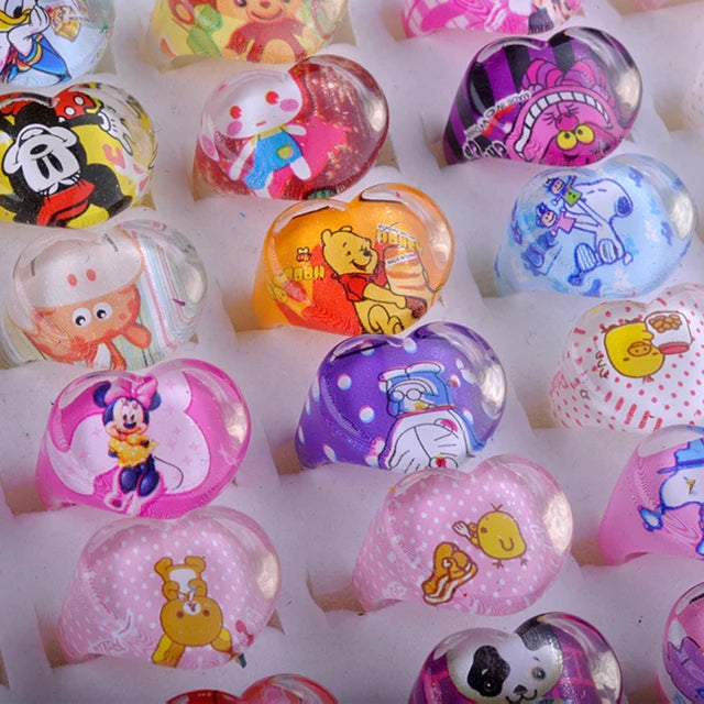 Wholesale 30PCS Jewelry Mixed Lots Resin  Children Kid Rings Cartoon Fruit Candy Dessert Ring Gift Cheap Drop Ship Free