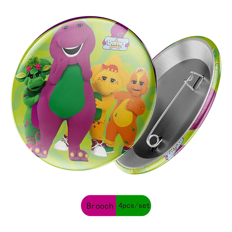 disney Barney Themed Birthday Party DIY Decorations Disposable water bottle label banner cake flag balloon Baby Shower Supplies