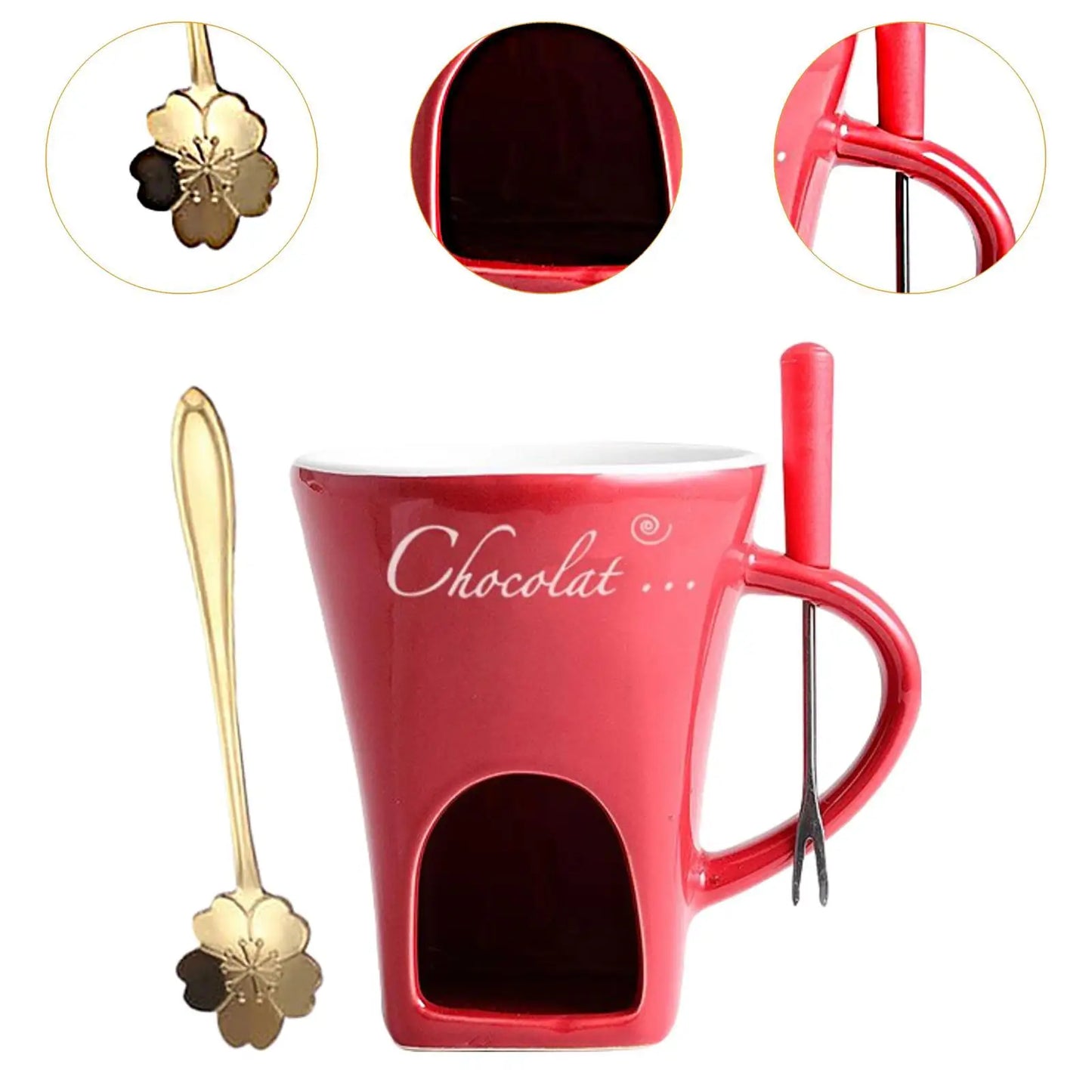 Chocolate Fondue Pot Hot Pot Set Cookware Candy Snack Cooking Chocolate Melter Pot Ice Cream Hot Pot Cup Cheese Fondue Cup