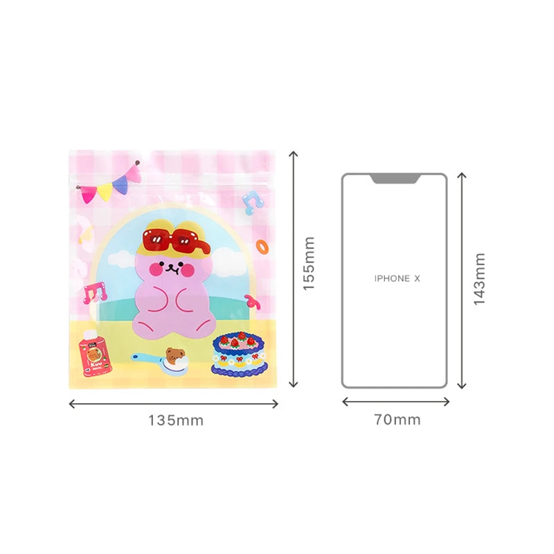 10Pcs/Lot Cute Self-sealing Cookies Bags 13.5x15.5cm Plastic Candy Bags High Quality Biscuit Bag Cartoon Printed Party Snack Bag