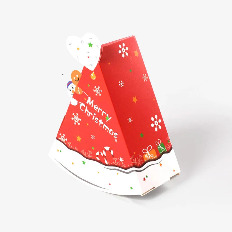 6pcs Christmas Tree Shape Candy Gift Box cake shape Cookie Snack Baking Packaging Box Xmas Treat Party Favors 2025 New Year