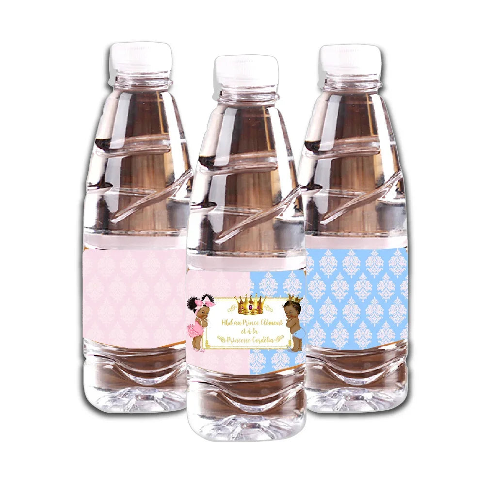 Personalised Gender Review Athnic Baby Birthday Water Bottle Wine Labels Stickers Adhesive Candy Wrapper Baby Shower Party Decor