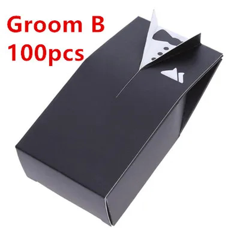 100Pcs Bride and Groom Dresses Wedding Candy Box Gifts Favor Box Wedding Bonbonniere DIY Event Party Supplies for Wedding