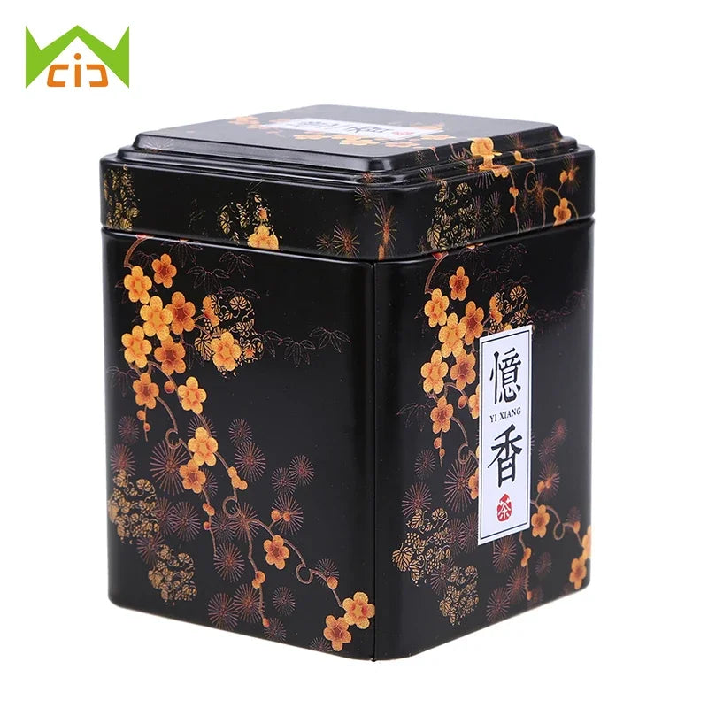 WCIC Tea Caddies Iron Tin Box for Candy Biscuit Cookie Chocolate Storage Box Coffee Can for Gift Retro Chinese Tea Caddies