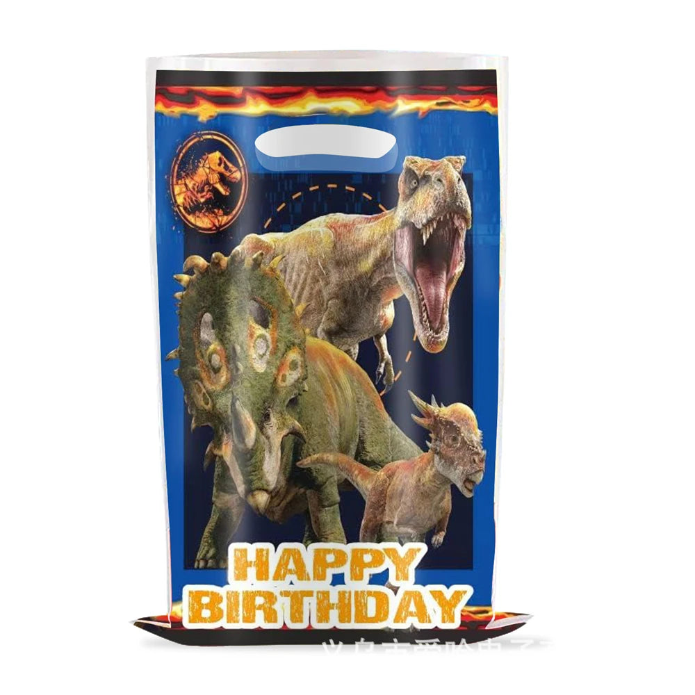 Dinosaur Theme 10pcs/lot Kids Boys Favors Happy Birthday Party Gifts Surprise Candy Bags Decorations Loot Bags