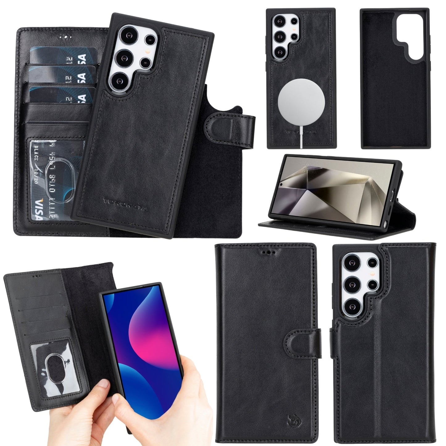 Buffalo Leather Samsung Galaxy S24 Ultra Wallet with Detachable Case-5